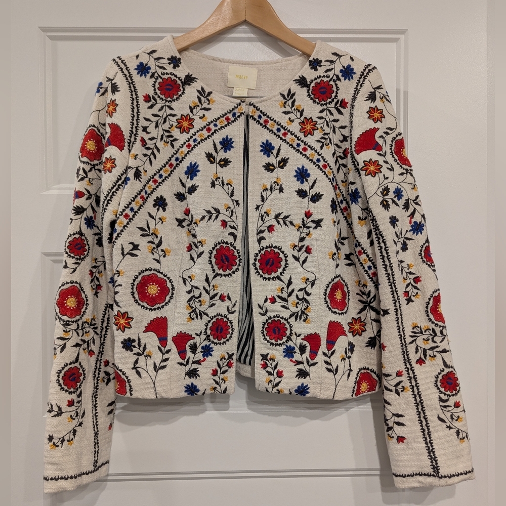 Maeve Multicolor Floral Embroidered Jacket